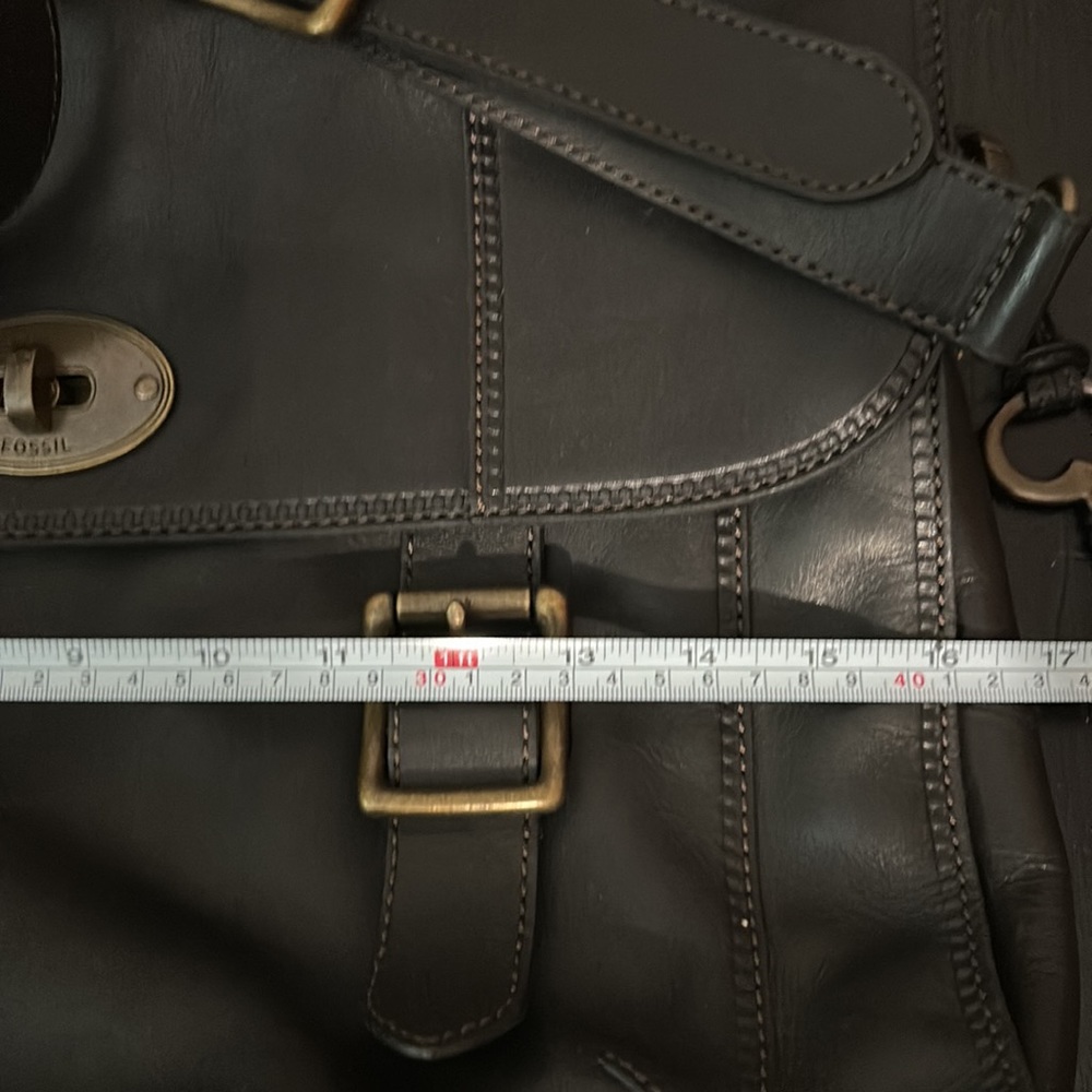 Fossil black leather laptop bag - Picture 11 of 12